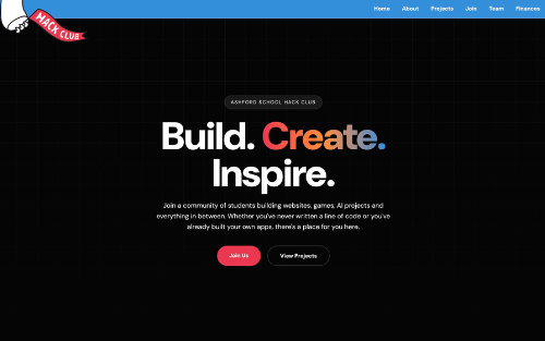 Ashford School Hack Club Site project screenshot